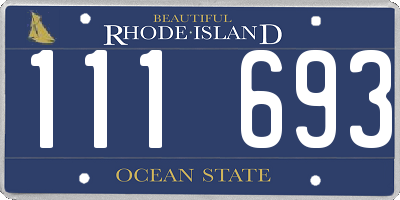 RI license plate 111693