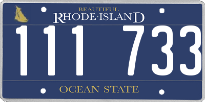 RI license plate 111733