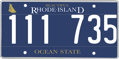 RI license plate 111735