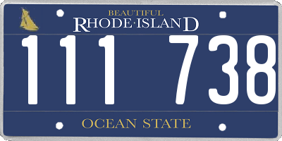 RI license plate 111738