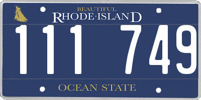 RI license plate 111749