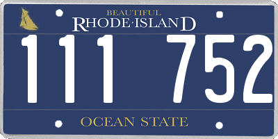 RI license plate 111752