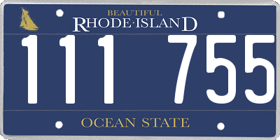 RI license plate 111755