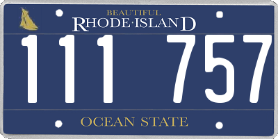 RI license plate 111757