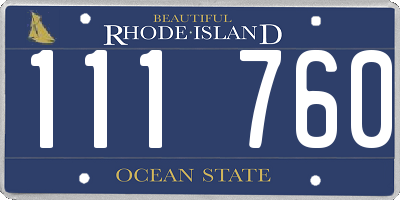 RI license plate 111760