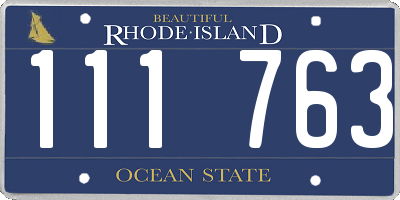 RI license plate 111763