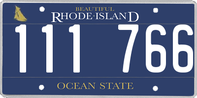 RI license plate 111766
