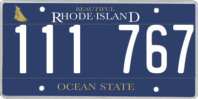 RI license plate 111767
