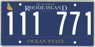 RI license plate 111771