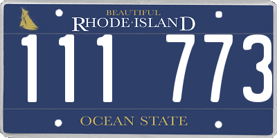 RI license plate 111773