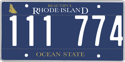 RI license plate 111774