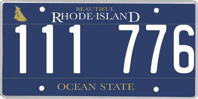 RI license plate 111776