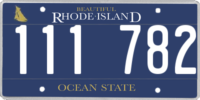 RI license plate 111782