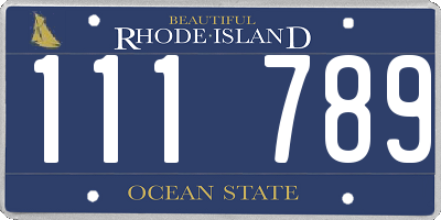 RI license plate 111789