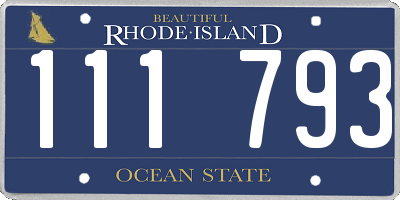 RI license plate 111793