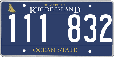 RI license plate 111832