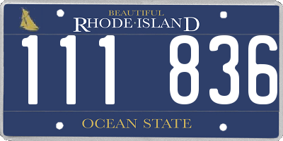 RI license plate 111836