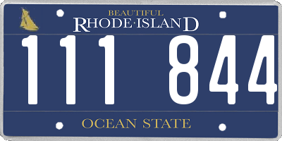 RI license plate 111844