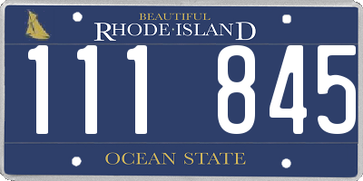 RI license plate 111845