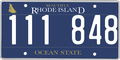 RI license plate 111848