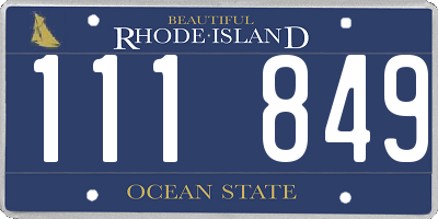 RI license plate 111849