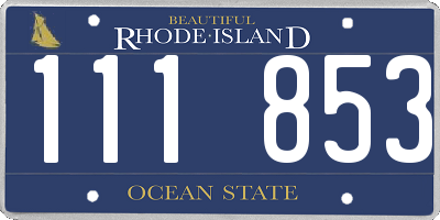 RI license plate 111853