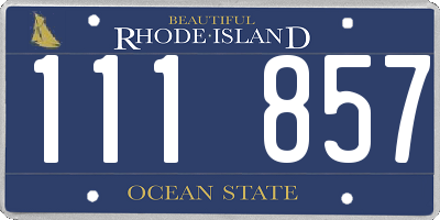 RI license plate 111857