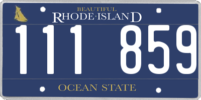 RI license plate 111859