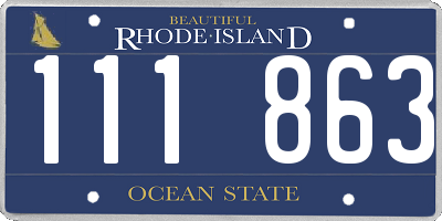 RI license plate 111863