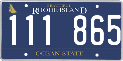 RI license plate 111865