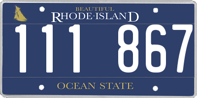 RI license plate 111867