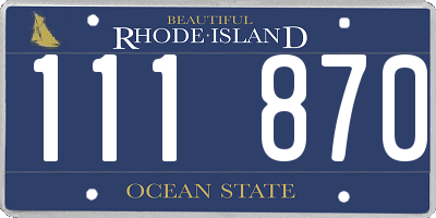 RI license plate 111870