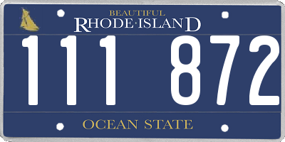 RI license plate 111872