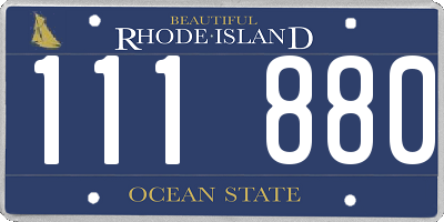 RI license plate 111880
