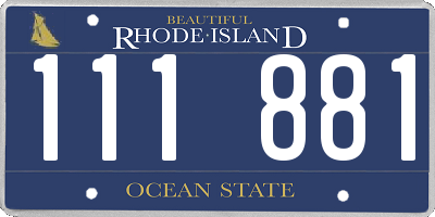 RI license plate 111881