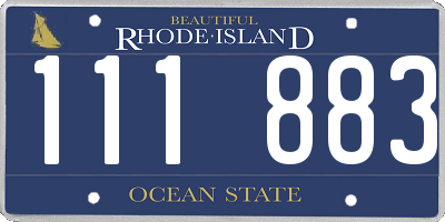 RI license plate 111883