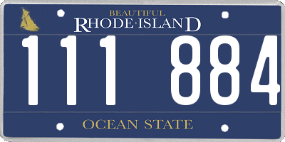 RI license plate 111884