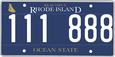 RI license plate 111888