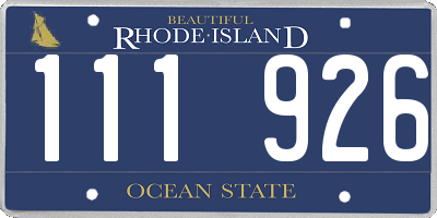 RI license plate 111926