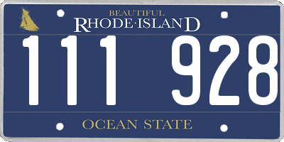 RI license plate 111928