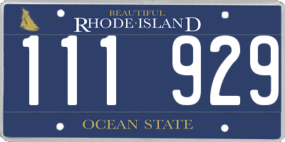 RI license plate 111929