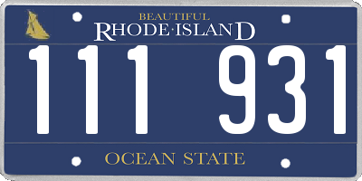 RI license plate 111931