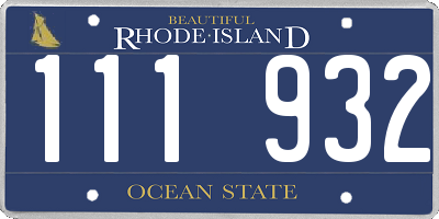 RI license plate 111932