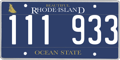 RI license plate 111933