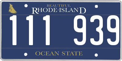 RI license plate 111939