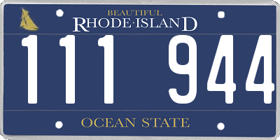 RI license plate 111944