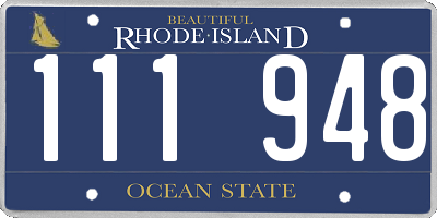 RI license plate 111948