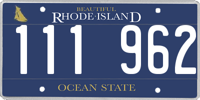 RI license plate 111962