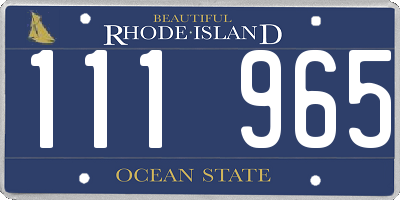 RI license plate 111965