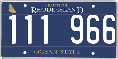 RI license plate 111966